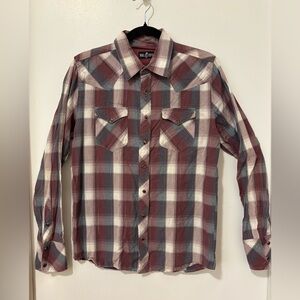 Men's Plaid Shirt - Red and Blue
